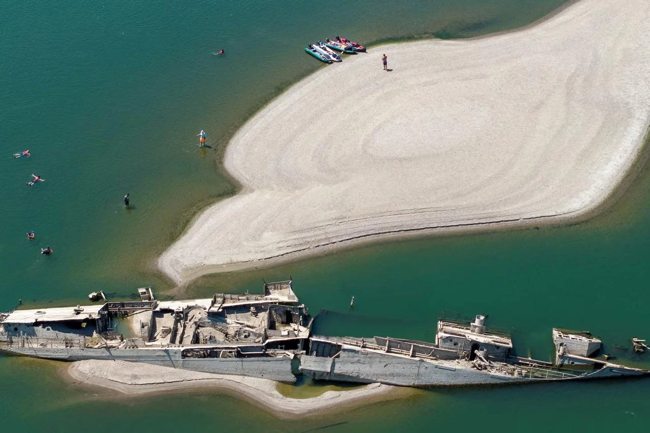 Record-low Danube reveals Nazi warship wrecks in Serbia