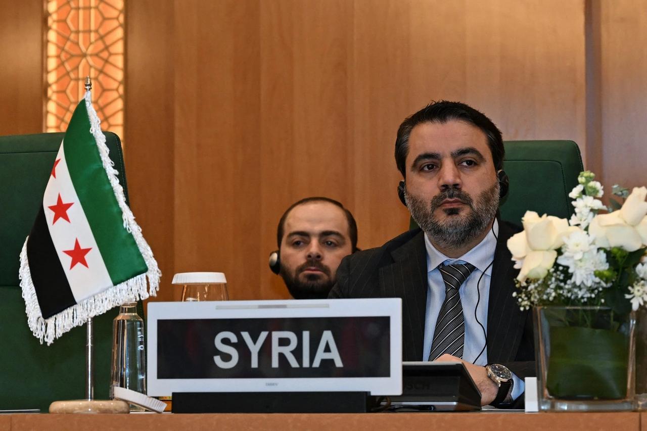 Syria's Interim Foreign Minister Asaad al-Shibani attends an Extraordinary Session of the Council of Foreign Ministers of the Member States of The Organization of Islamic Cooperation (OIC) in Jeddah, Saudi Arabia on March 7, 2025. (AFP Photo)