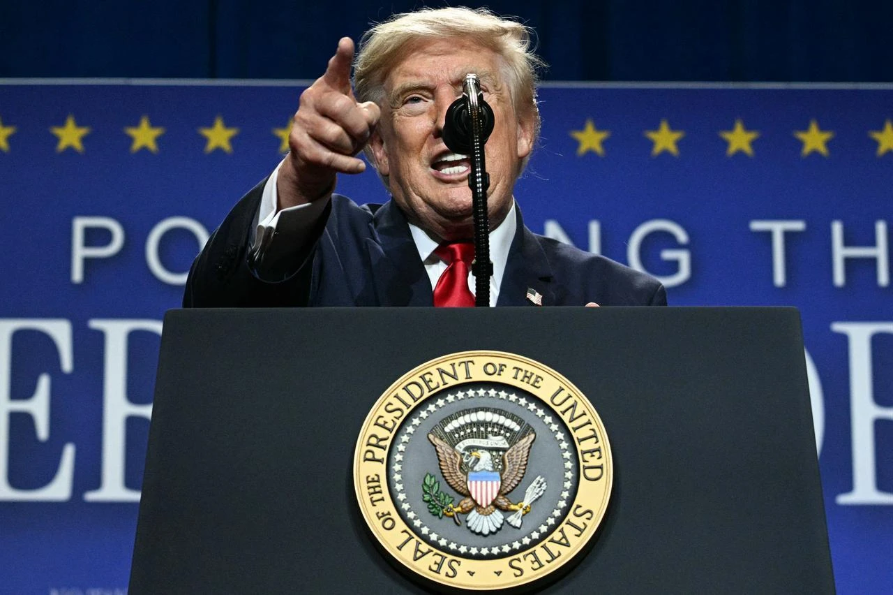 US President Donald Trump speaks during an event promoting his administration's recent tax-relief initiative at Red Rock Casino Resort and Spa in Las Vegas, Nevada, on August 5, 2026. (AFP Photo)