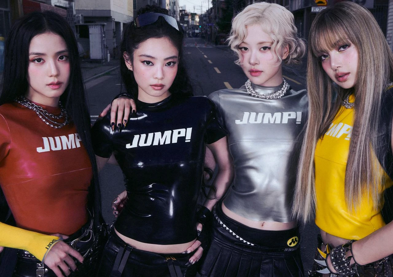 Blackpink on the cover of their single "Jump." (Photo via X/@BLACKPINK)