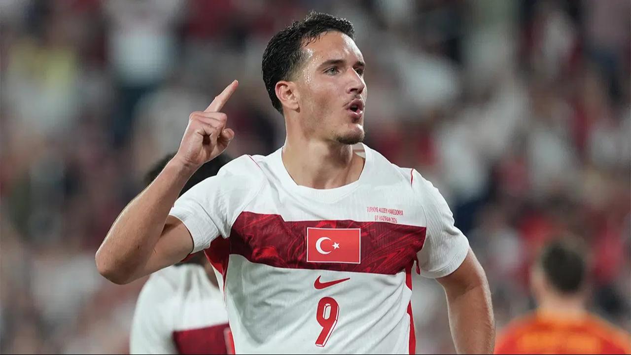 Deniz Gul celebrates after scoring Türkiye's third goal against North Macedonia during their 4-0 friendly win in Istanbul on June 1, 2026. (AA Photo)