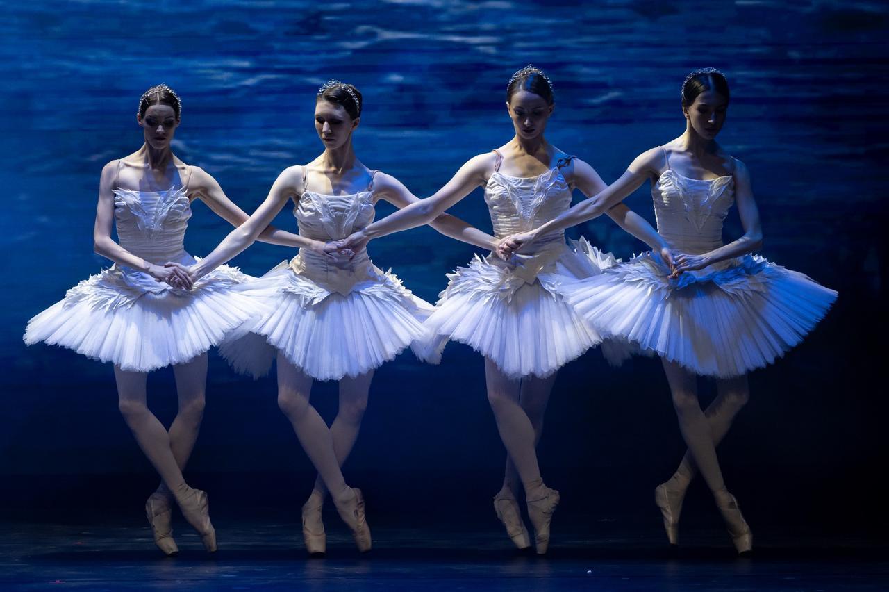The Imperial Russian Ballet Company performs Tchaikovsky's classic work “Swan Lake” at ATO Congresium in Ankara, Türkiye, January 25, 2025. The show, which took place at ATO Congresium, attracted great interest from art lovers. (AA Photo)