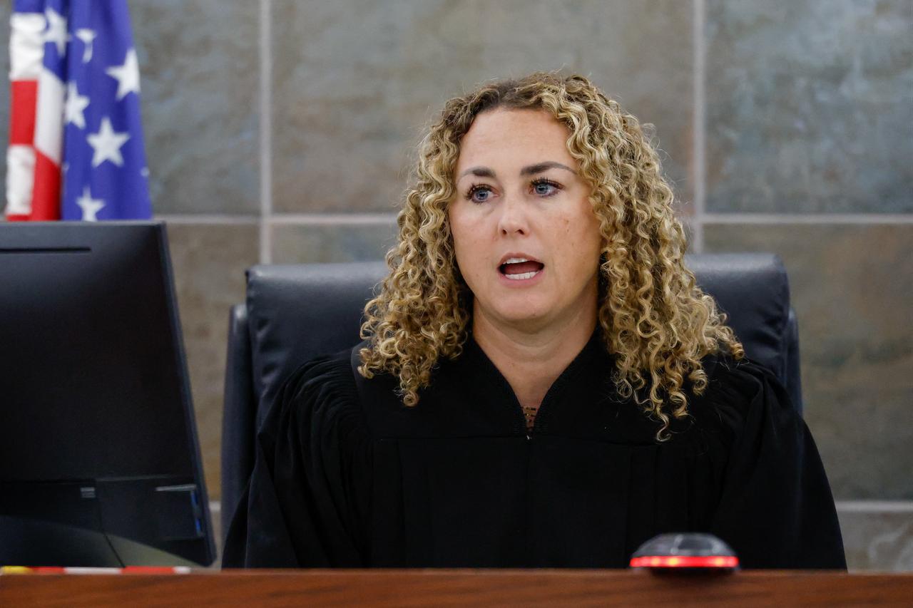 District Court Judge Carli Kierny speaks during the murder trial of Duane “Keffe D” Davis over the 1996 killing of rapper Tupac Shakur at the Clark County District Court Regional Justice Center in Las Vegas, Nevada, Aug. 24, 2026. (AFP Photo)