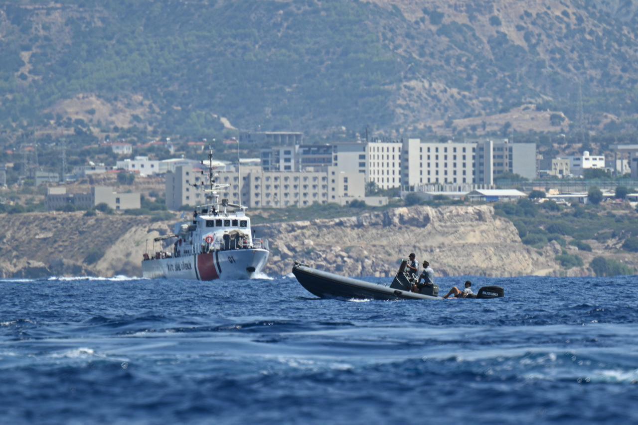 Search and rescue operations continue by sea and air for 20 people who went missing after a passenger vessel capsized off the coast of Kyrenia in the Turkish Republic of Northern Cyprus (TRNC) on August 31, 2026. (AA Photo)