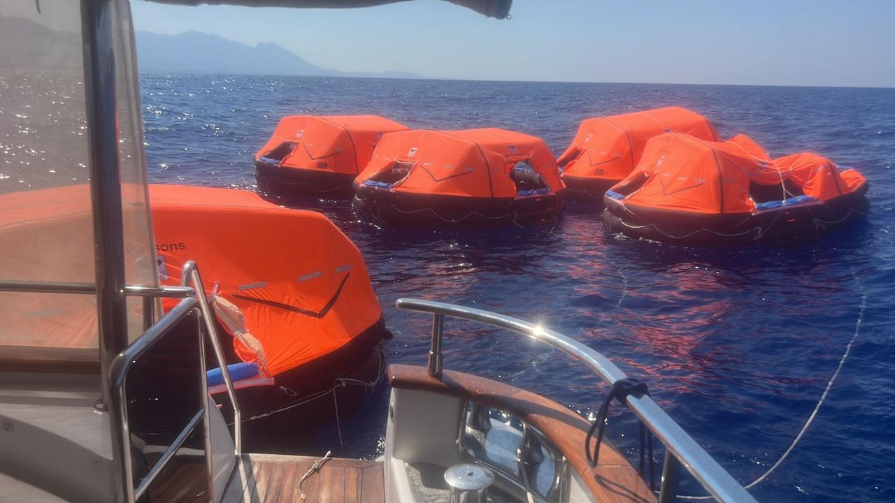 Search and rescue operations continue off the coast of Kyrenia, Turkish Republic of Northern Cyprus (TRNC), on August 30, 2026. (AA Photo)