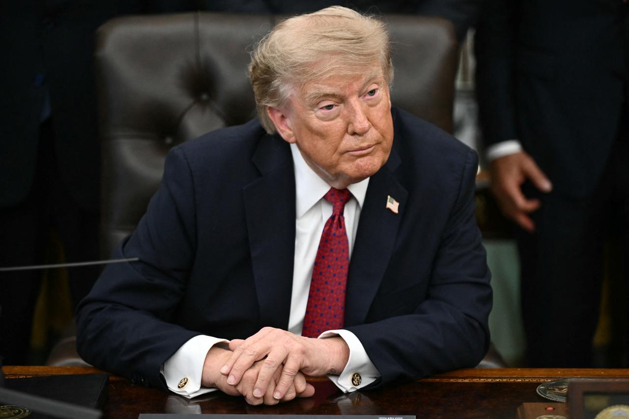 US President Donald Trump looks on during an announcement on Healthcare Affordability in the Oval Office of the White House in Washington, DC, August 31, 2026. (AFP Photo)
