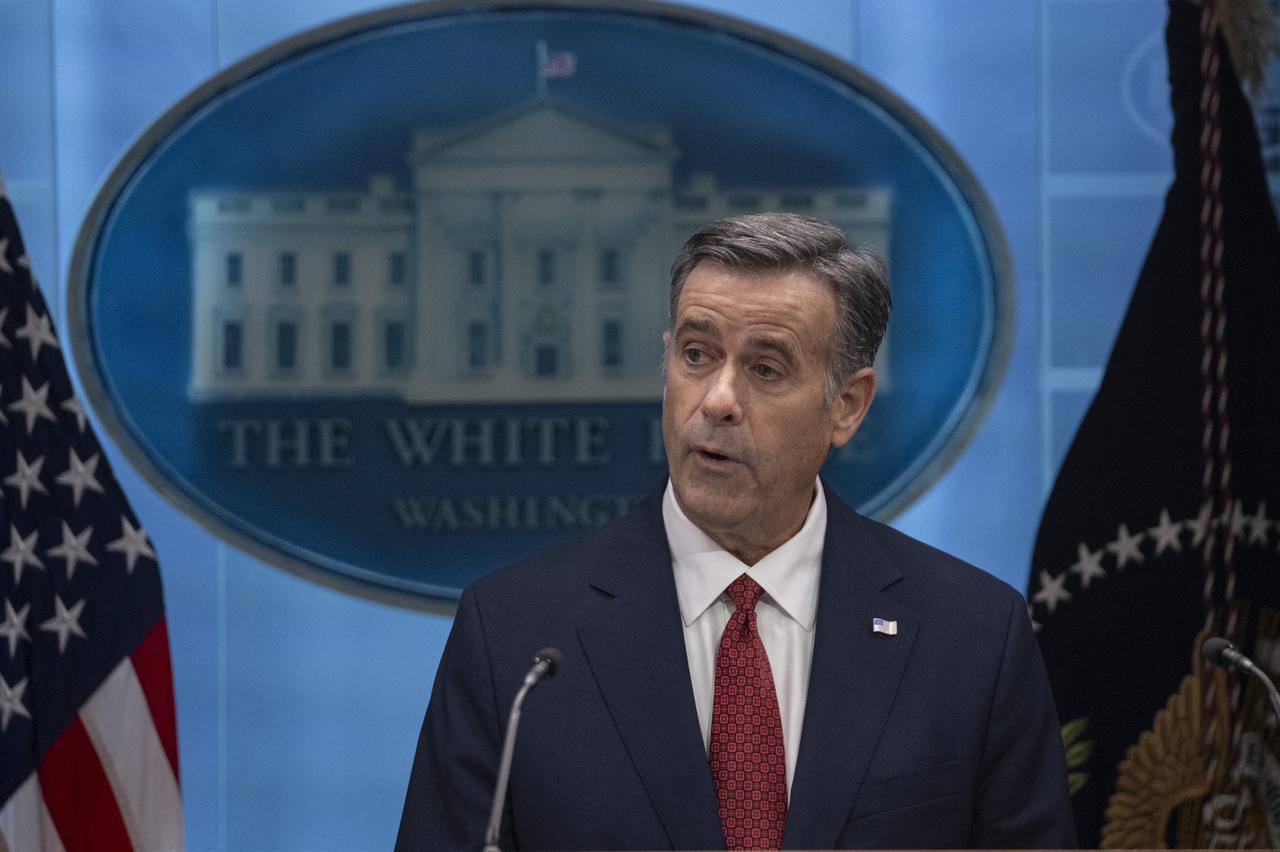 Director of the Central Intelligence Agency (CIA) John Ratcliffe speaks to the press during the press conference at the White House on April 6, 2026, in Washington DC, United States. (AA Photo)