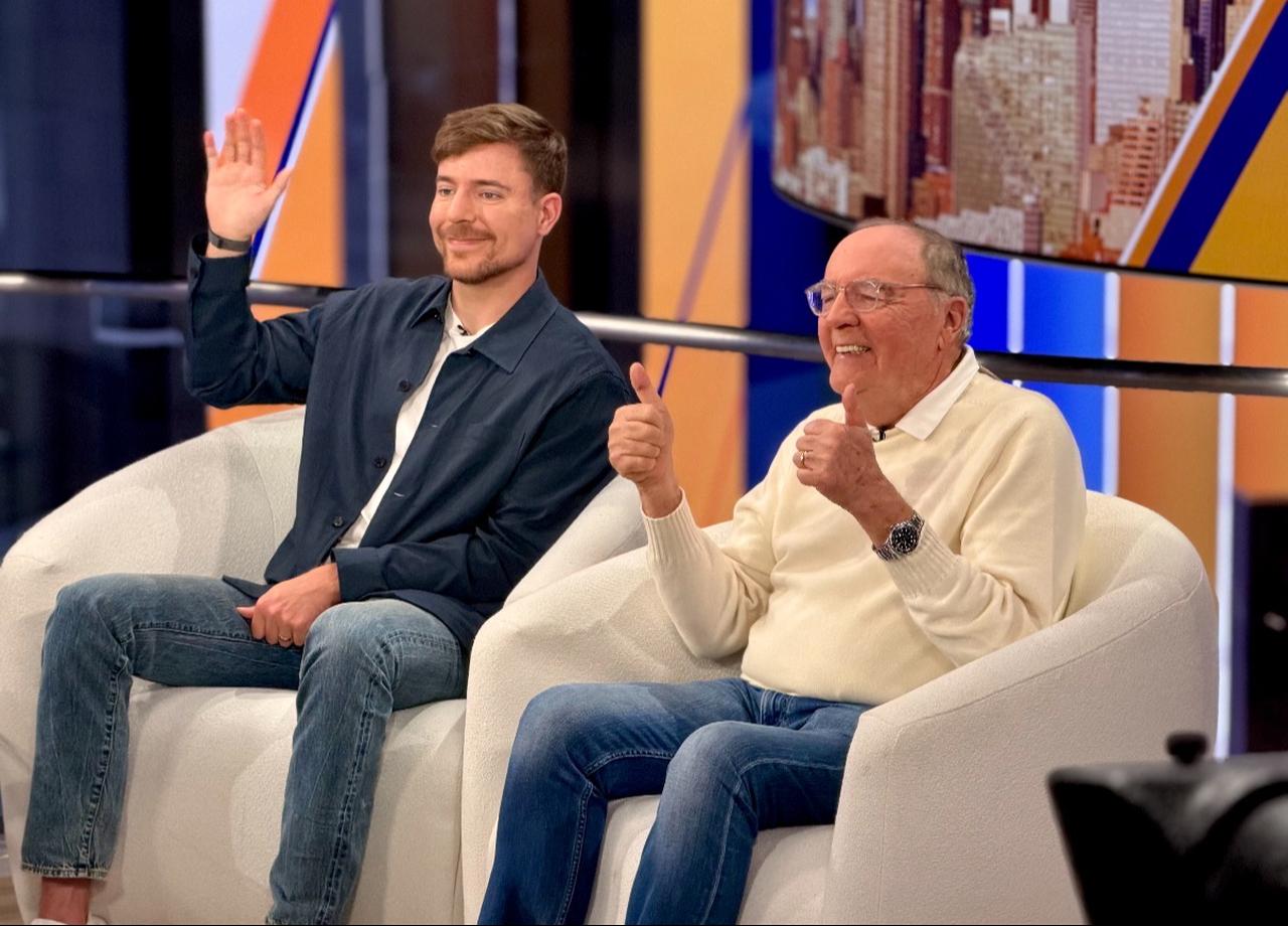 MrBeast and author James Patterson on "Good Morning America." (Photo via X/@JP_Books)