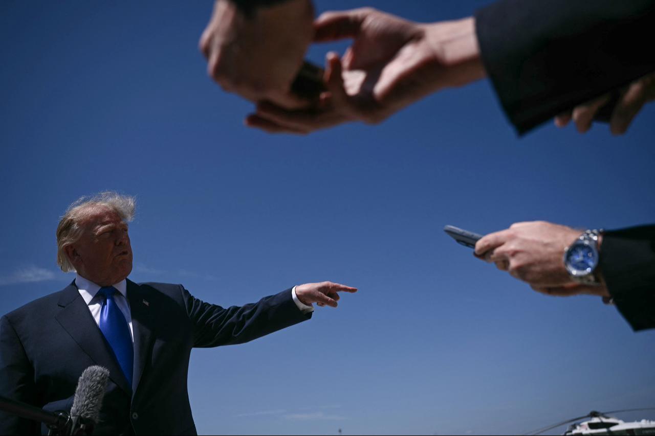 US President Donald Trump speaks to reporters before boarding Air Force One at Joint Base Andrews in Maryland on September 9, 2026. (AFP Photo)