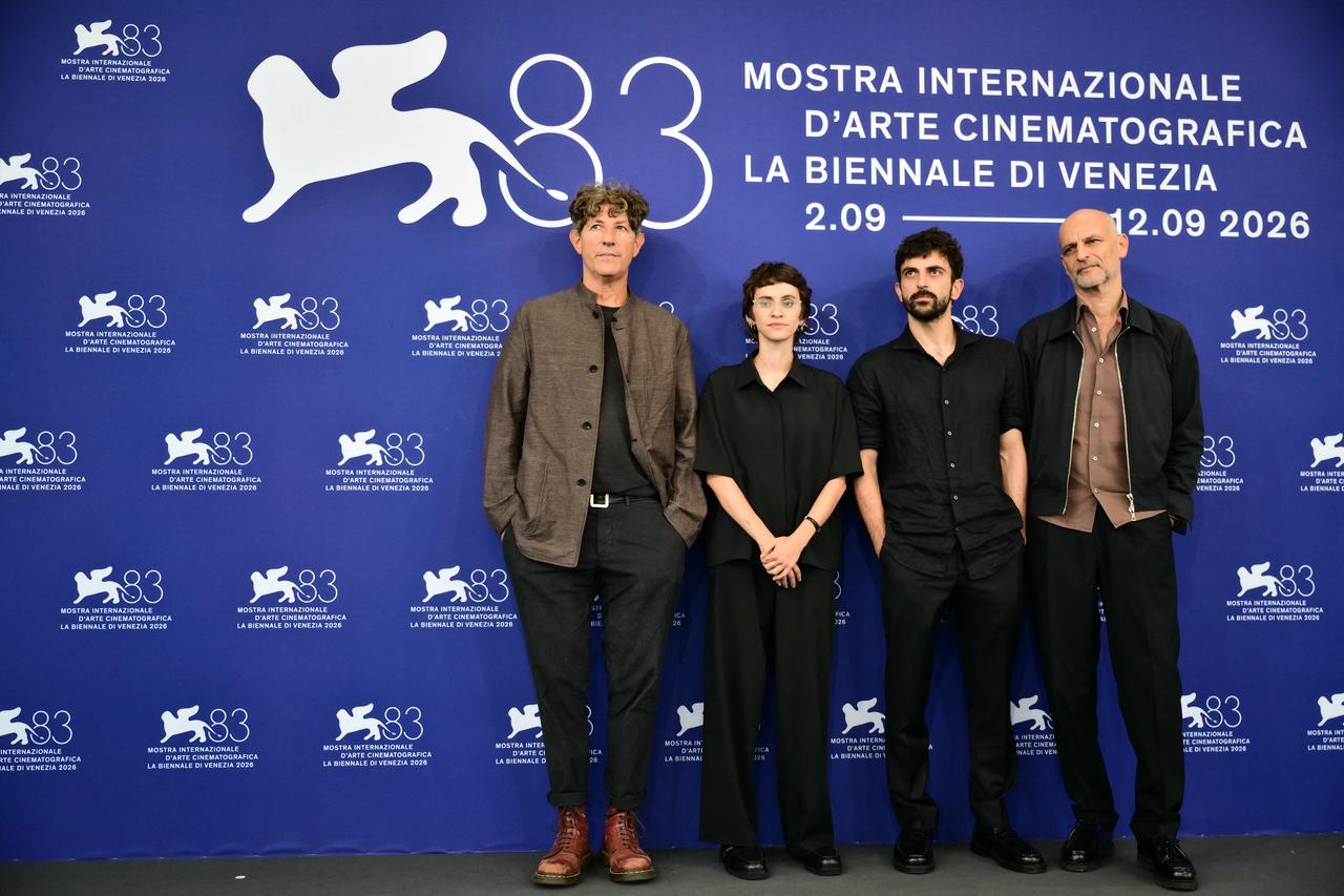 Members of the film "NAZA" team attend a photocall during the 83rd Venice International Film Festival in Venice, Italy, Sept. 10, 2026. (AFP Photo)