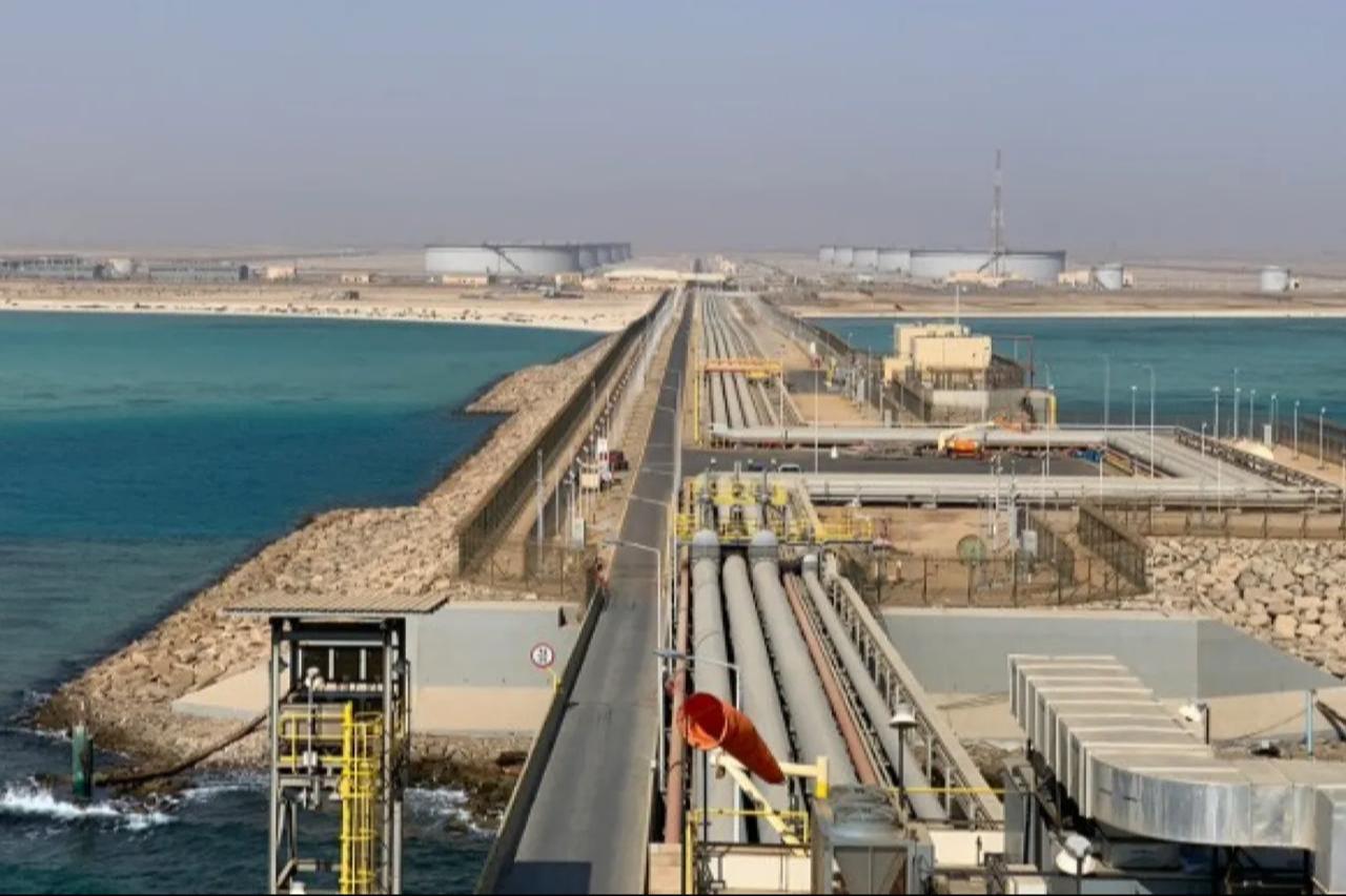 A view of the East-West oil pipeline terminal in Yanbu, Saudi Arabia, date and time undisclosed. (Photo via Saudi Aramco)