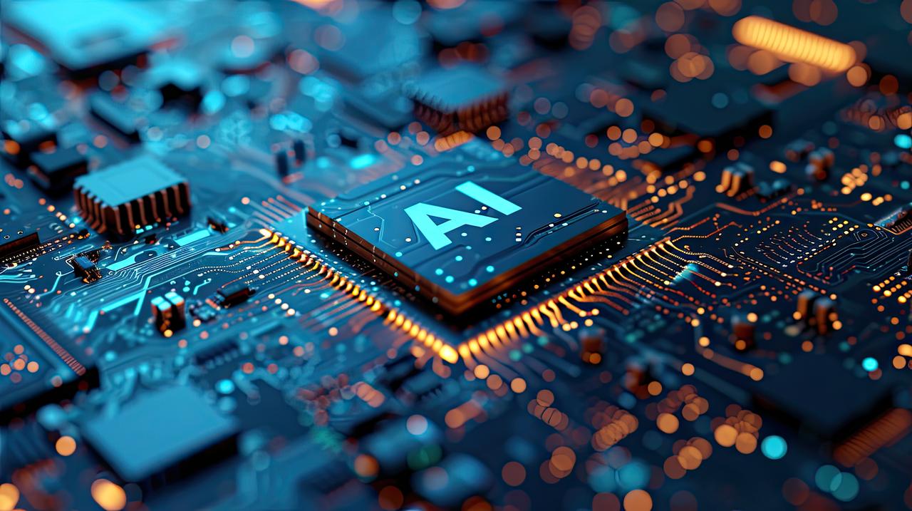 An artificial intelligence processor is shown on a circuit board in a conceptual illustration of AI technology. (Adobe Stock Photo)