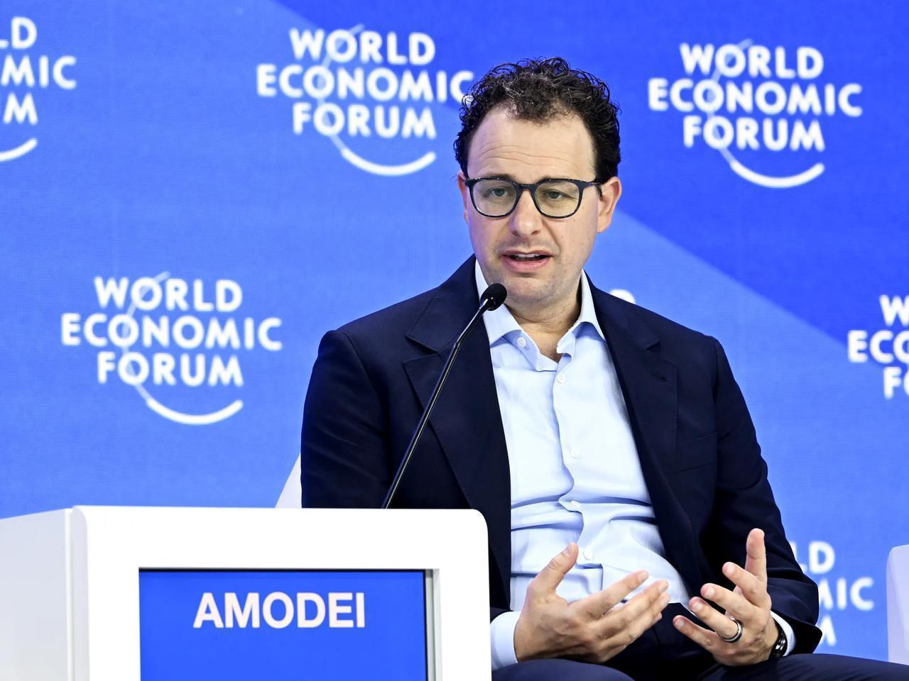 Anthropic CEO Dario Amodei attends the World Economic Forum in Davos, Switzerland, in January 2025. (AA Photos)