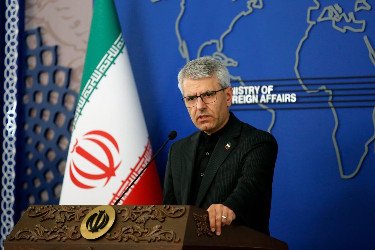 Spokesperson for the Ministry of Foreign Affairs of Iran Esmail Baghaei attends a press conference at Ministry of Foreign Affairs in Tehran, Iran, May 4, 2026. (AA Photo)