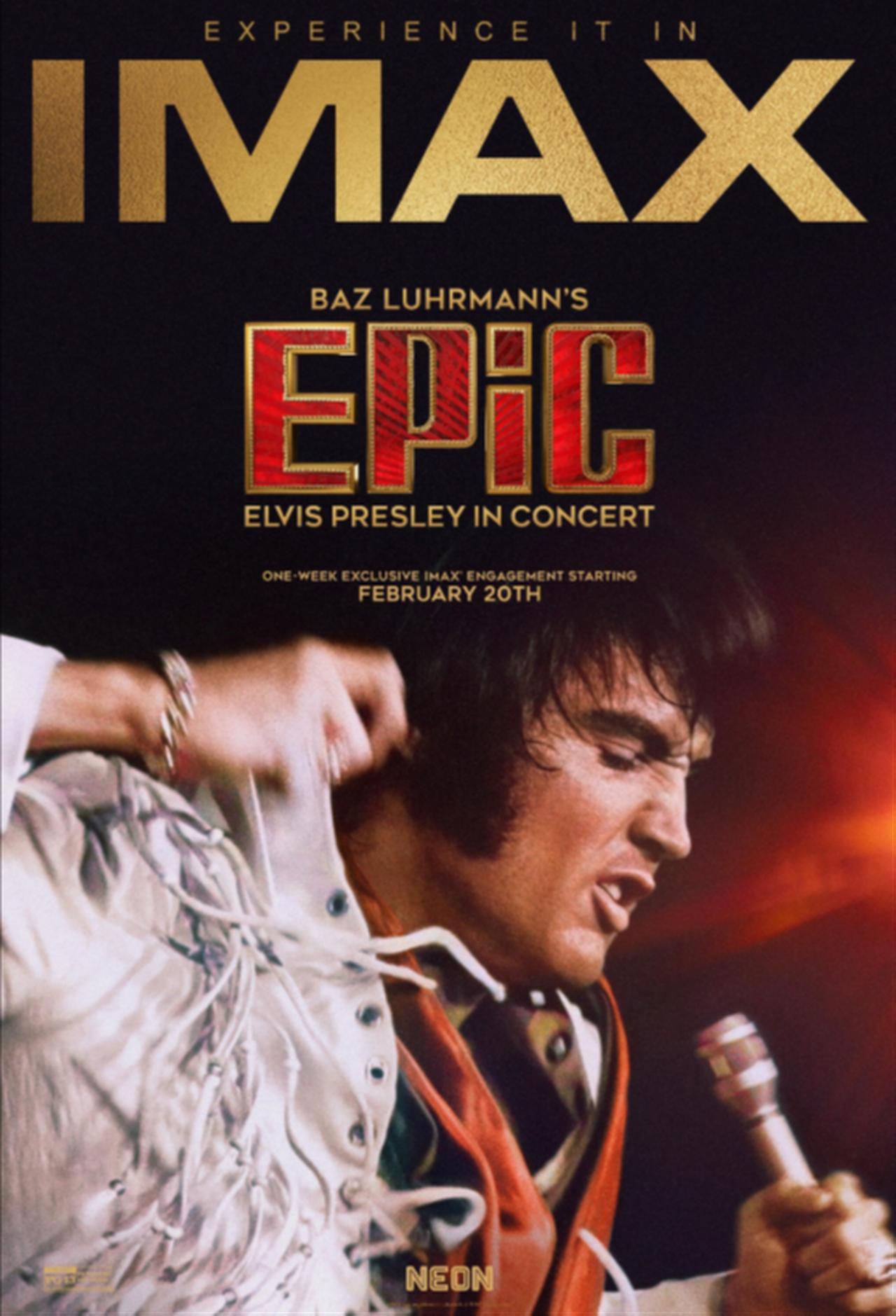 Elvis Presley featured on the official movie poster for "Epic: Elvis Presley in Concert". (Photo via IMDb)
