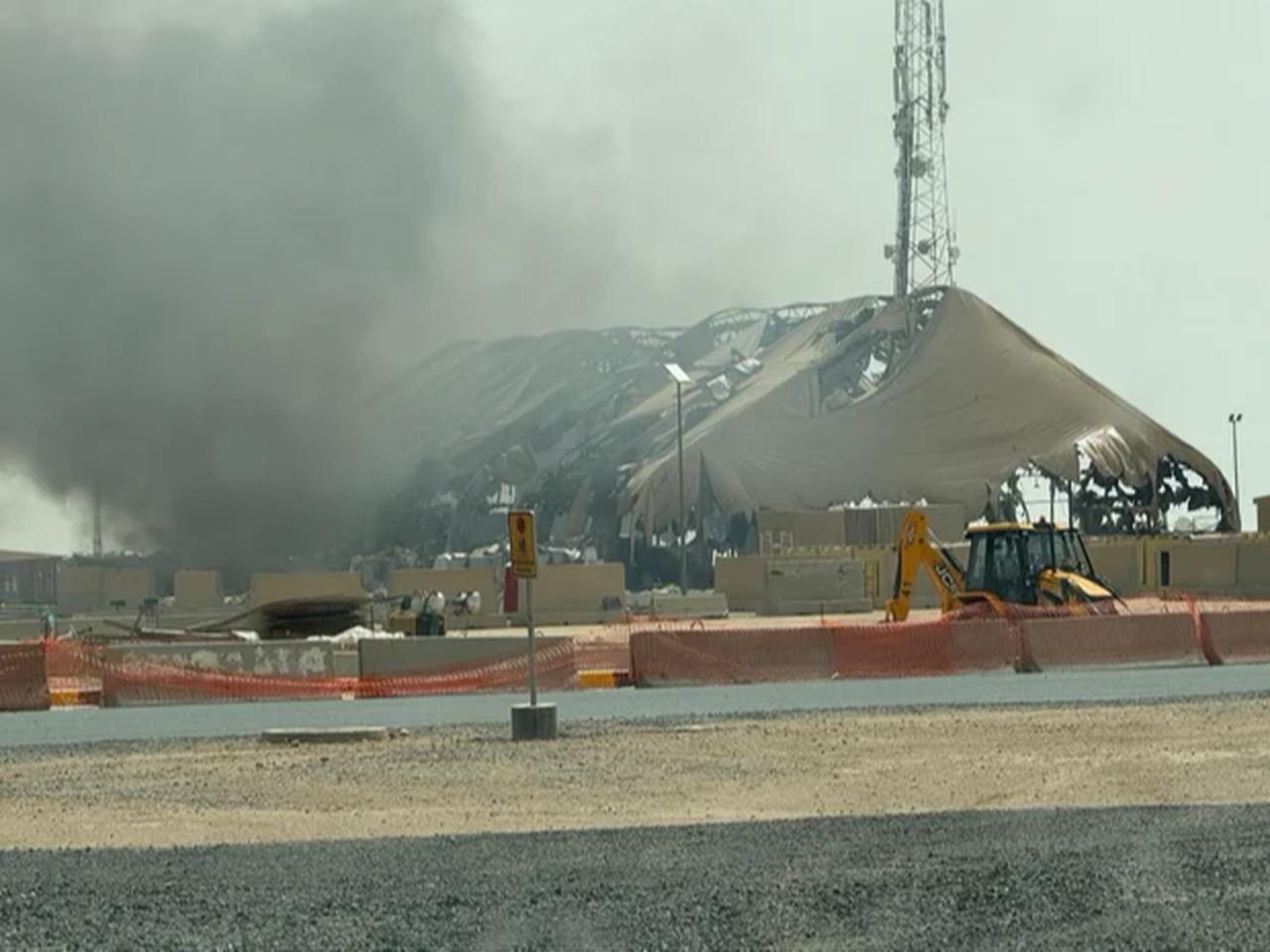 Photo shows aftermath of Iranian strike on Camp Buehring, Kuwait, photo accessed on Sept. 16, 2026. (Phot via CBS News)