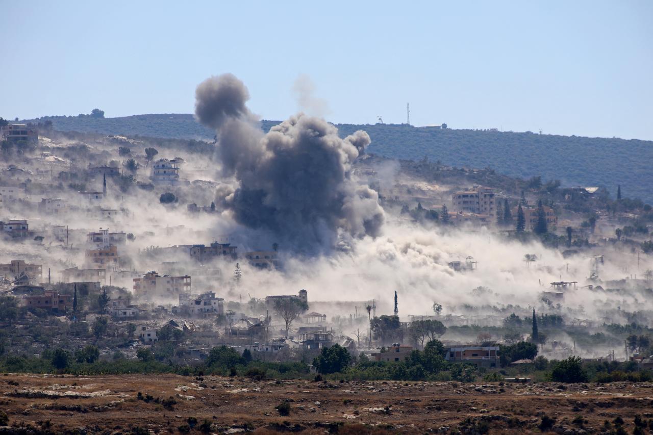 This photograph taken from the southern Lebanese village of al-Hanniyeh shows smoke rising from the site of an Israeli strike that targeted the al-Mansouri village, on September 9, 2026. (AFP Photo)