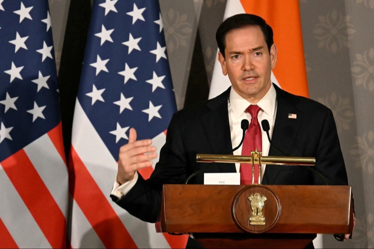 US Secretary of State Marco Rubio addresses a joint press conference following their Quad Foreign Ministers meeting at the Hyderabad House in New Delhi on May 26, 2026. (AFP Photo)