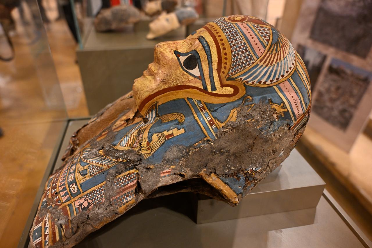 The Egyptian artifacts, which were smuggled into Lebanon from Egypt, are displayed at the National Museum before the Lebanese government returns 37 ancient Egyptian artifacts dating to the Pharaonic era to Egypt in Beirut, Lebanon, on September 16, 2026. (AA Photo)