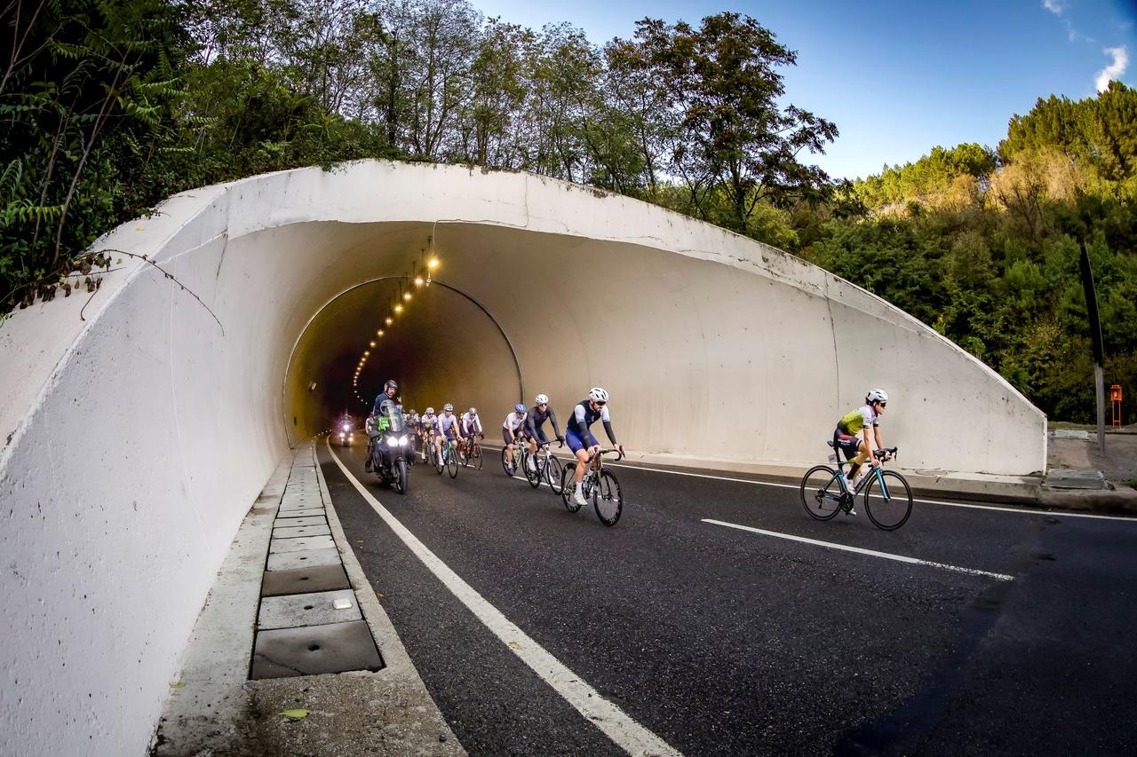 Cyclists ride through a tunnel during the 2025 L’Étape Türkiye by Tour de France race in Istanbul. (Photo via L’Étape Türkiye by Tour de France)