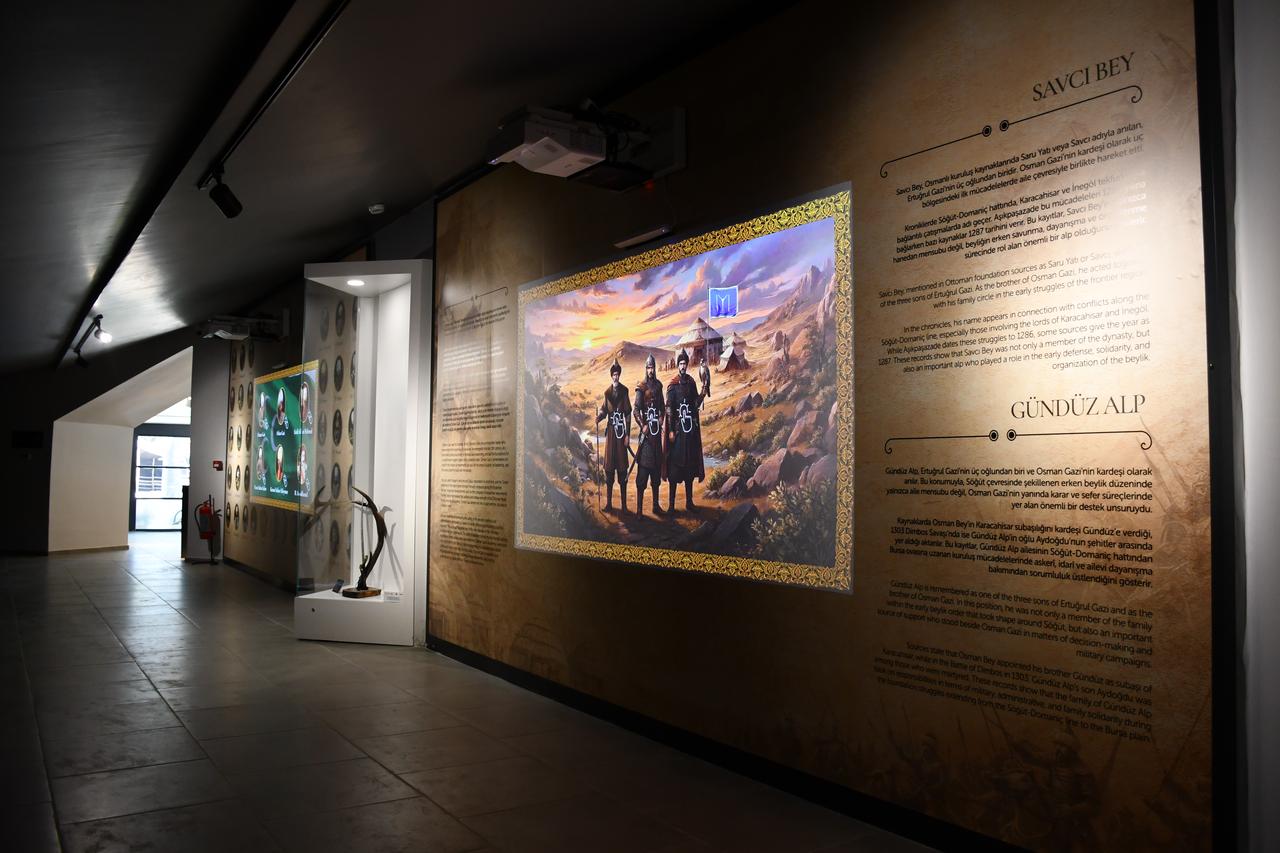 Digital displays and historical panels are seen inside the From Principality to Empire Digital History Museum in Sogut, Bilecik, Türkiye. (AA Photo)