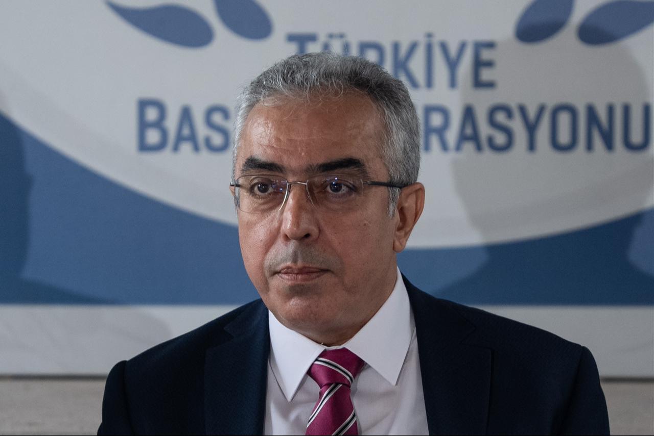 Mehmet Ucum, Deputy Chairman of the Presidential Legal Policies Board, was a guest at the Turkish Press Federation and answered questions from members of the press on Sept. 17, 2026. (AA Photo)