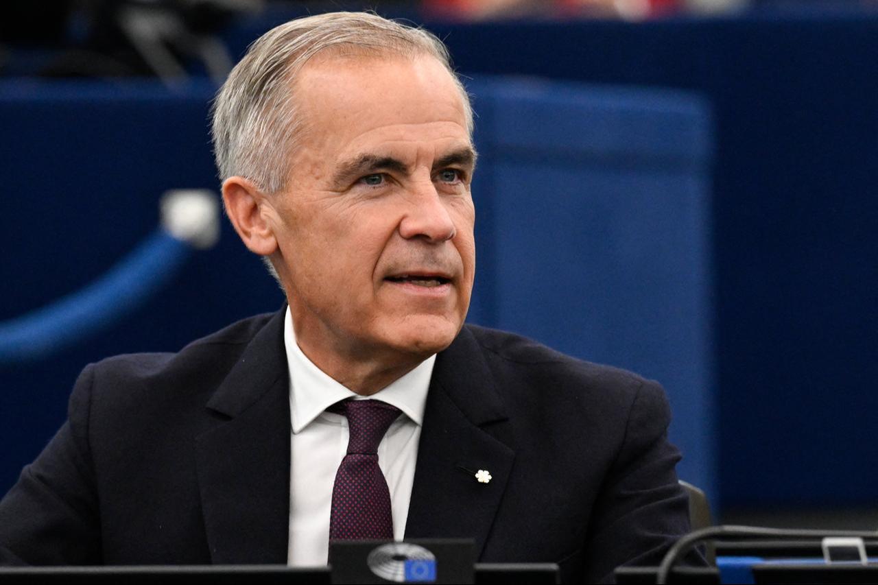 Canada's Prime Minister Mark Carney looks on during the annual keynote address of the European Commission's President at a plenary session of the European Parliament in Strasbourg, eastern France, Sept. 16, 2026. (AFP Photo)