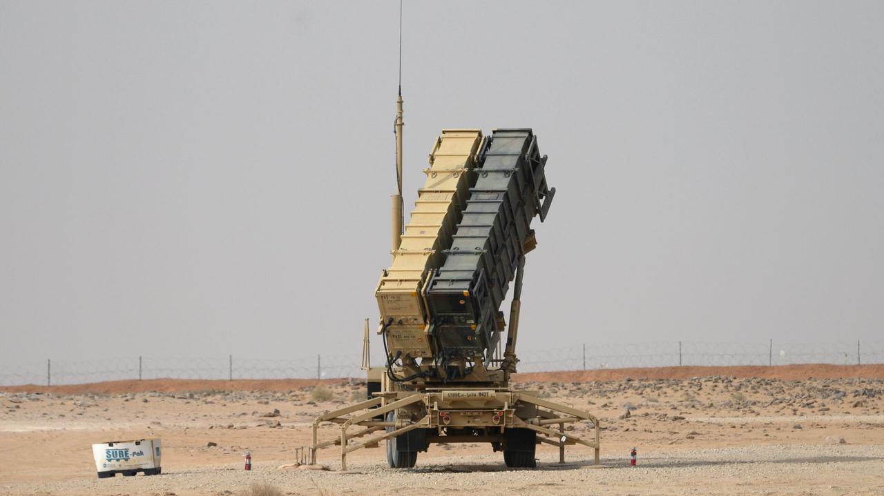 A Patriot missile battery is seen near Prince Sultan Air Base at Al-Kharj on February 20, 2020. (AFP Photo)