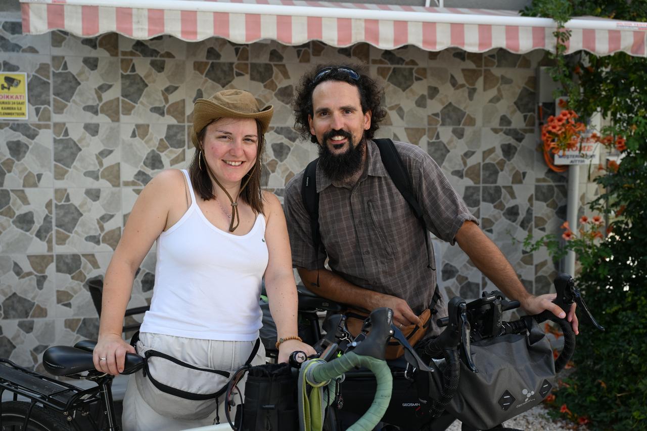Couple touring by bicycle from Belgrade to Istanbul arrives in Edirne