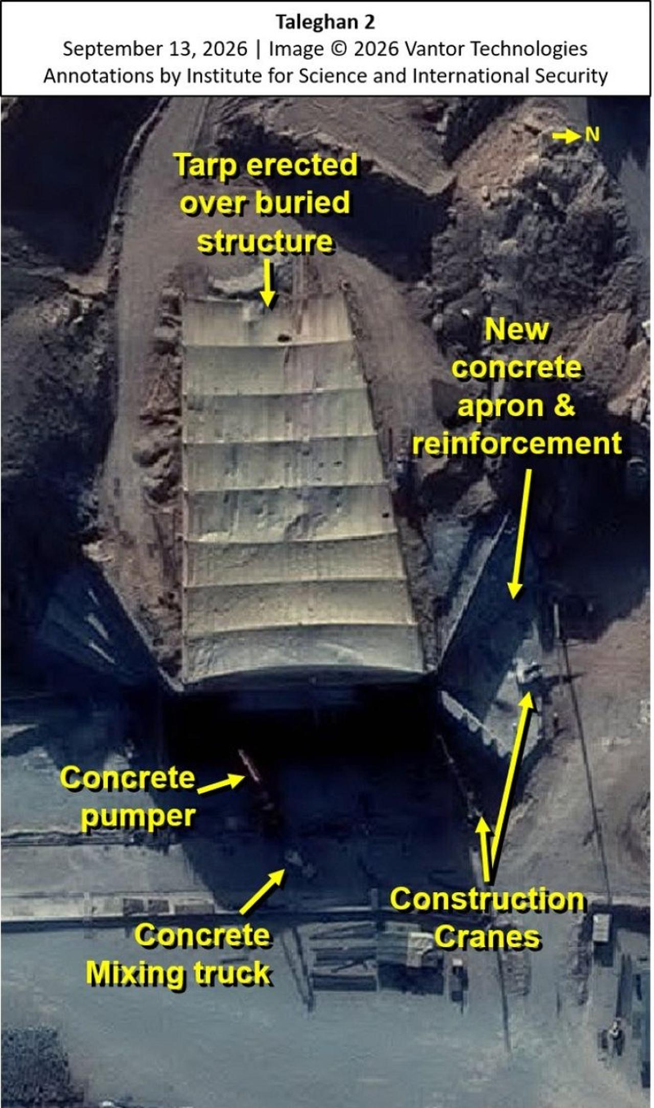A close-up view of the reconstruction activities at Taleghan 2. (Photo via isis-online)