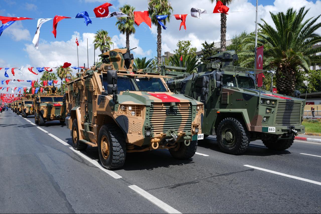 A military parade is held on Vatan Avenue in Istanbul's Fatih district, Türkiye, on August 30, 2026, as part of celebrations marking the 104th anniversary of Victory Day and Turkish Armed Forces Day. (AA Photo)