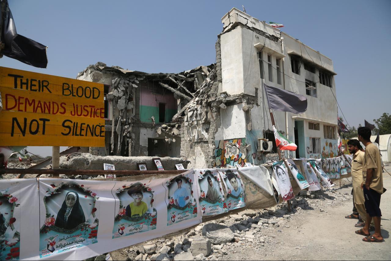 A view of a school damaged in an attack by the United States and Israel six months ago are seen in Minab, Hormozgan province, Iran, on September 11, 2026. (AA Photo)