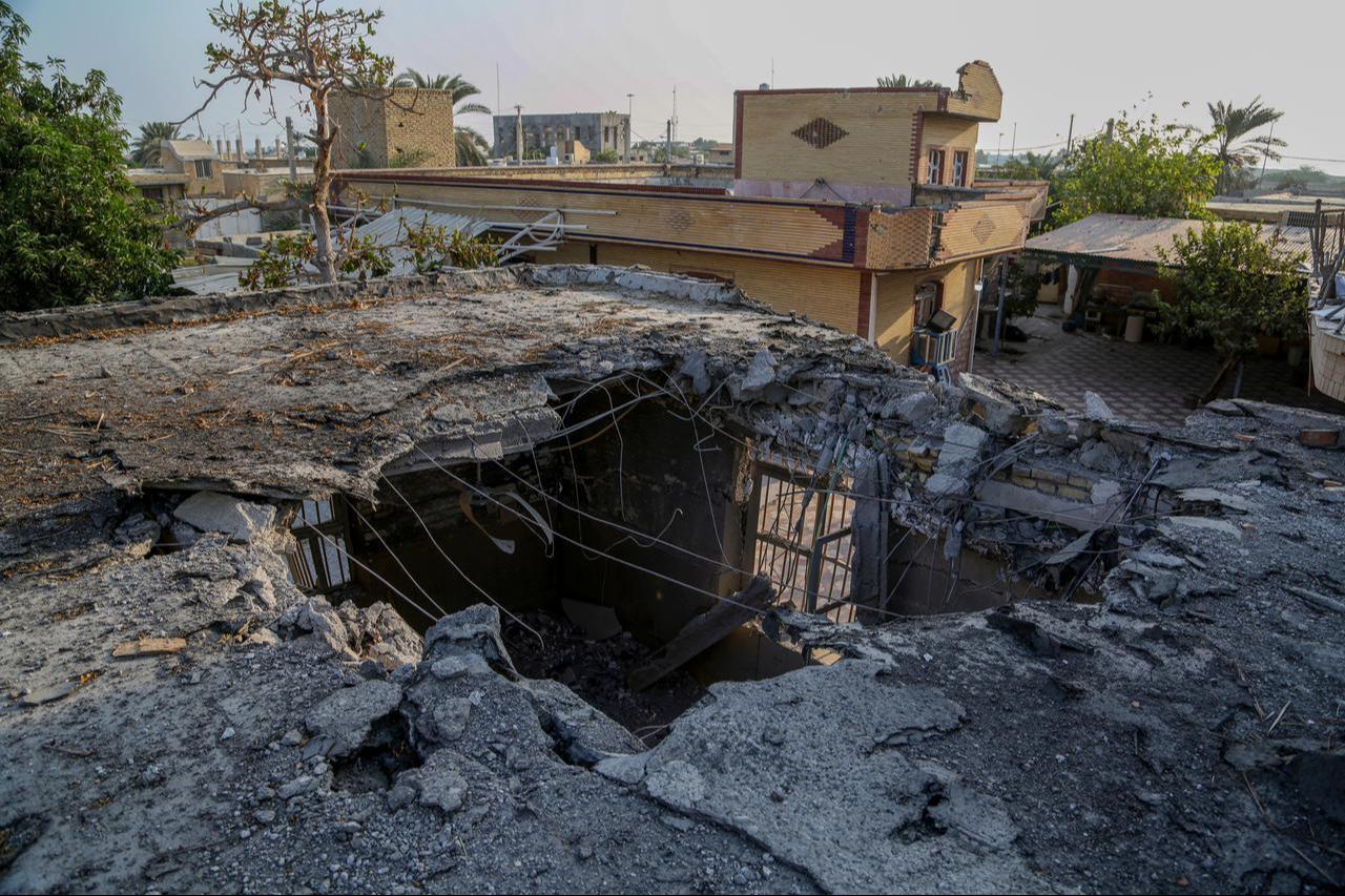 A view of destruction at a residential building hosting a wedding ceremony in Kuhestek village, located in the Sirik district of southern Iran's Hormozgan Province, on September 9, 2026. (AA Photo)