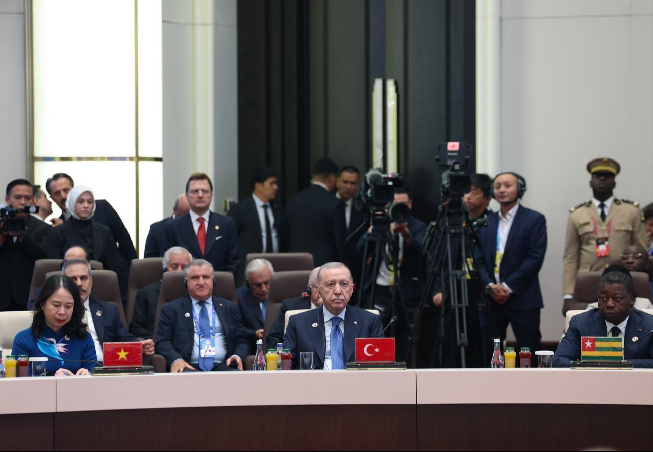 Turkish President Recep Tayyip Erdogan attends the Shanghai Cooperation Organization Council of Heads of State meeting in Bishkek, on September 01, 2026 in Bishkek, Kyrgyzstan. (Turkish Presidency/HO/AA Photo)