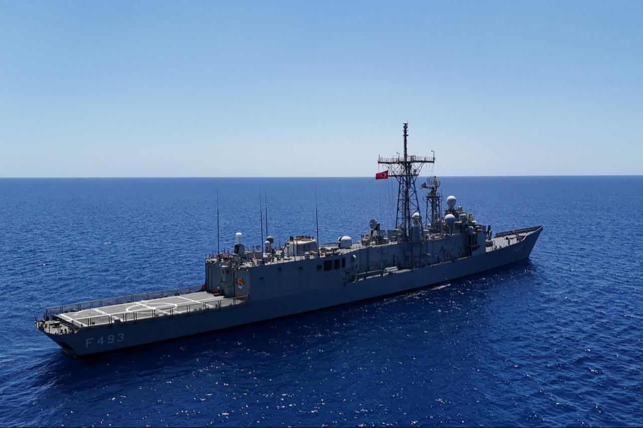 TCG Gelibolu, one of the largest warships serving under the Turkish Naval Forces Command on 10 July, 2025. (IHA PHoto)