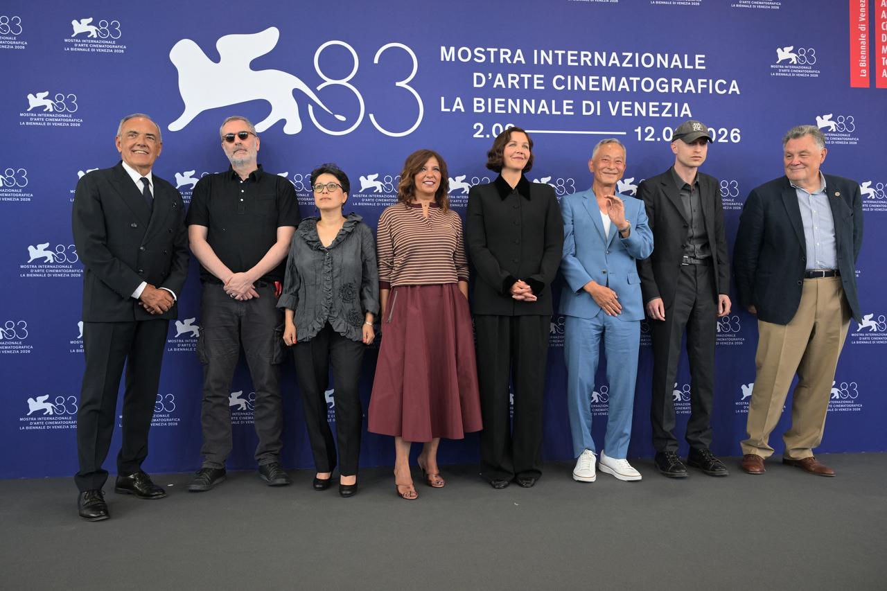 Members of the international jury pose for a group photo during the 83rd Venice International Film Festival in Venice, Italy, Sept. 2, 2026. (AFP Photo)