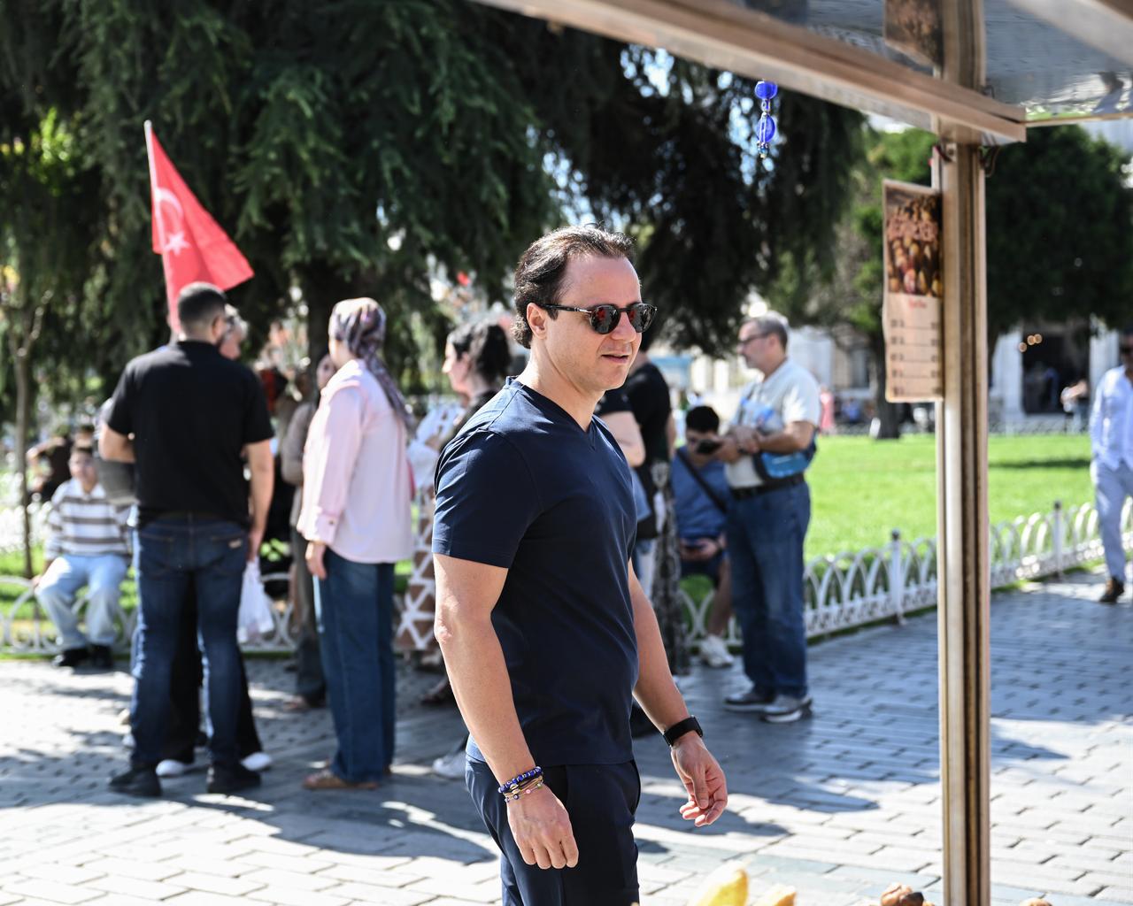Felipe Massa walks through Istanbul's historic Sultanahmet district, Türkiye, Sept. 19, 2026. (AA Photo)
