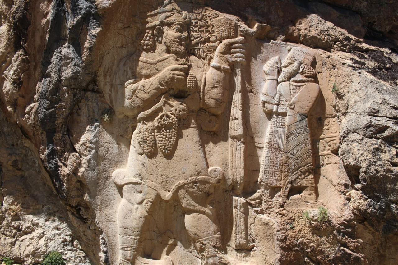Ivriz relief, a Hittite relief at Halkapinar, Konya near Ivriz, Türkiye, 2001. (Photo via Wikimedia)
