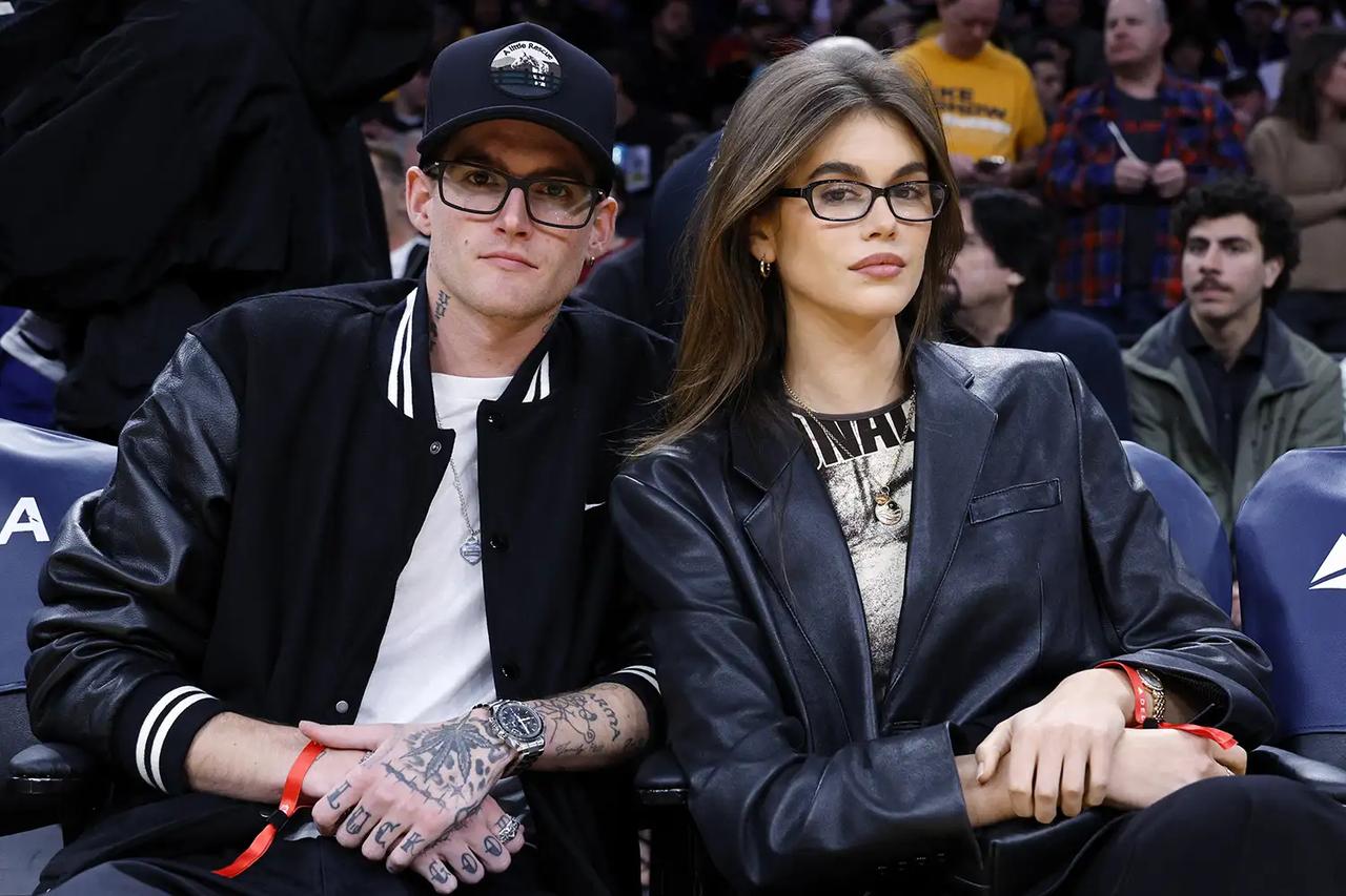 Presley Gerber (left) and Kaia Gerber in 2024. (Photo by Kevork Djansezian)