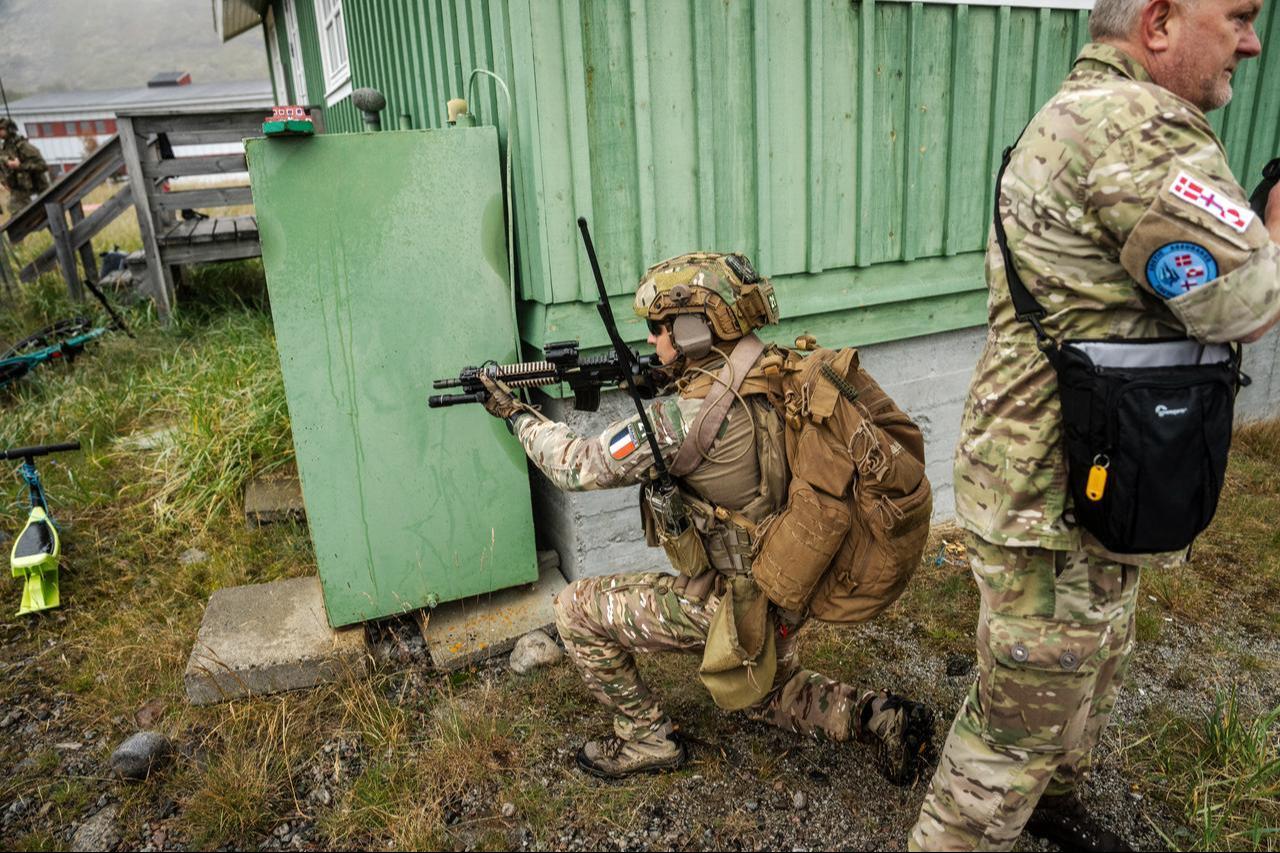 Soldiers of many nations including France take part in the NATO military exercise Arctic Shield 2026 in Narsarsuaq, Greenland, on September 9, 2026. (AFP Photo)
