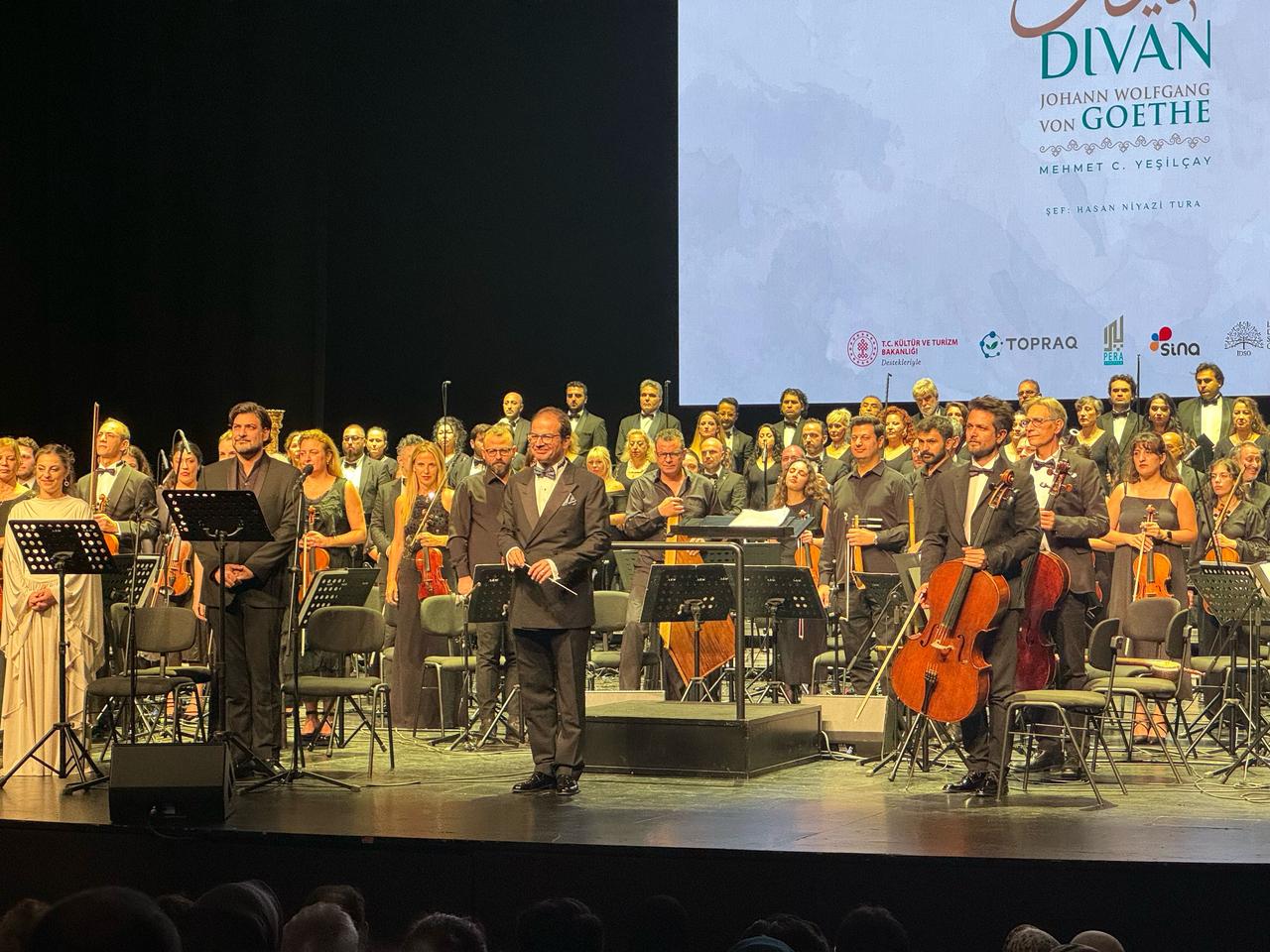 The Istanbul State Symphony Orchestra performs Goethe's "West-Eastern Divan" at the Ataturk Cultural Center in Istanbul, Türkiye. (AA Photo)