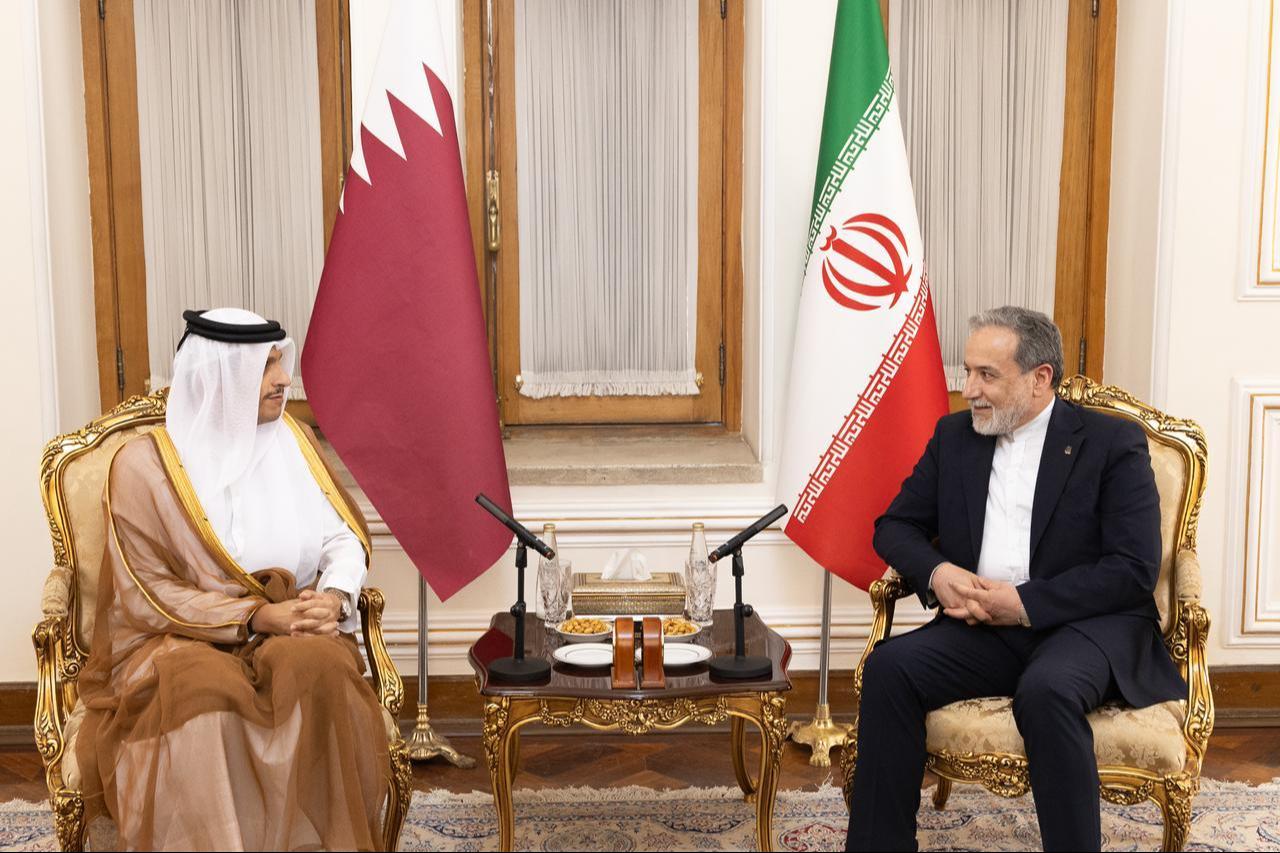 Qatar Prime Minister and Foreign Minister Sheikh Mohammed bin Abdulrahman bin Jassim Al-Thani meets Iranian Foreign Minister Abbas Araghchi in Tehran on Aug. 27, 2026 (Photo via X/@MofaQatar_EN)