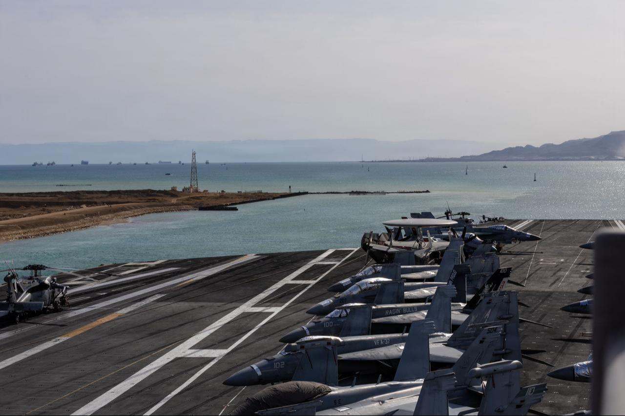 The world’s largest aircraft carrier, USS Gerald R. Ford (CVN 78), transits the Suez Canal, March 5, 2026. (Photo via U.S. Navy)