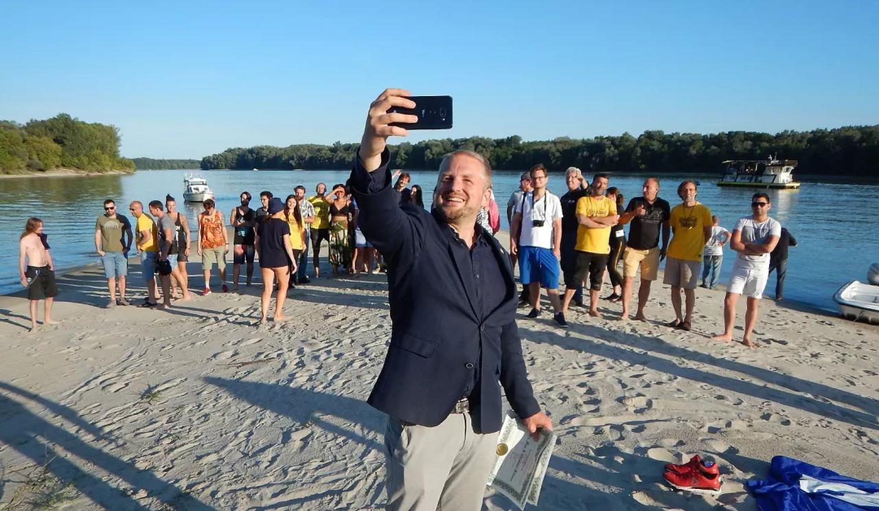 President Vit Jedlicka takes a selfie on the physical land in the real world that forms Liberland. (Photo via liberland.org)