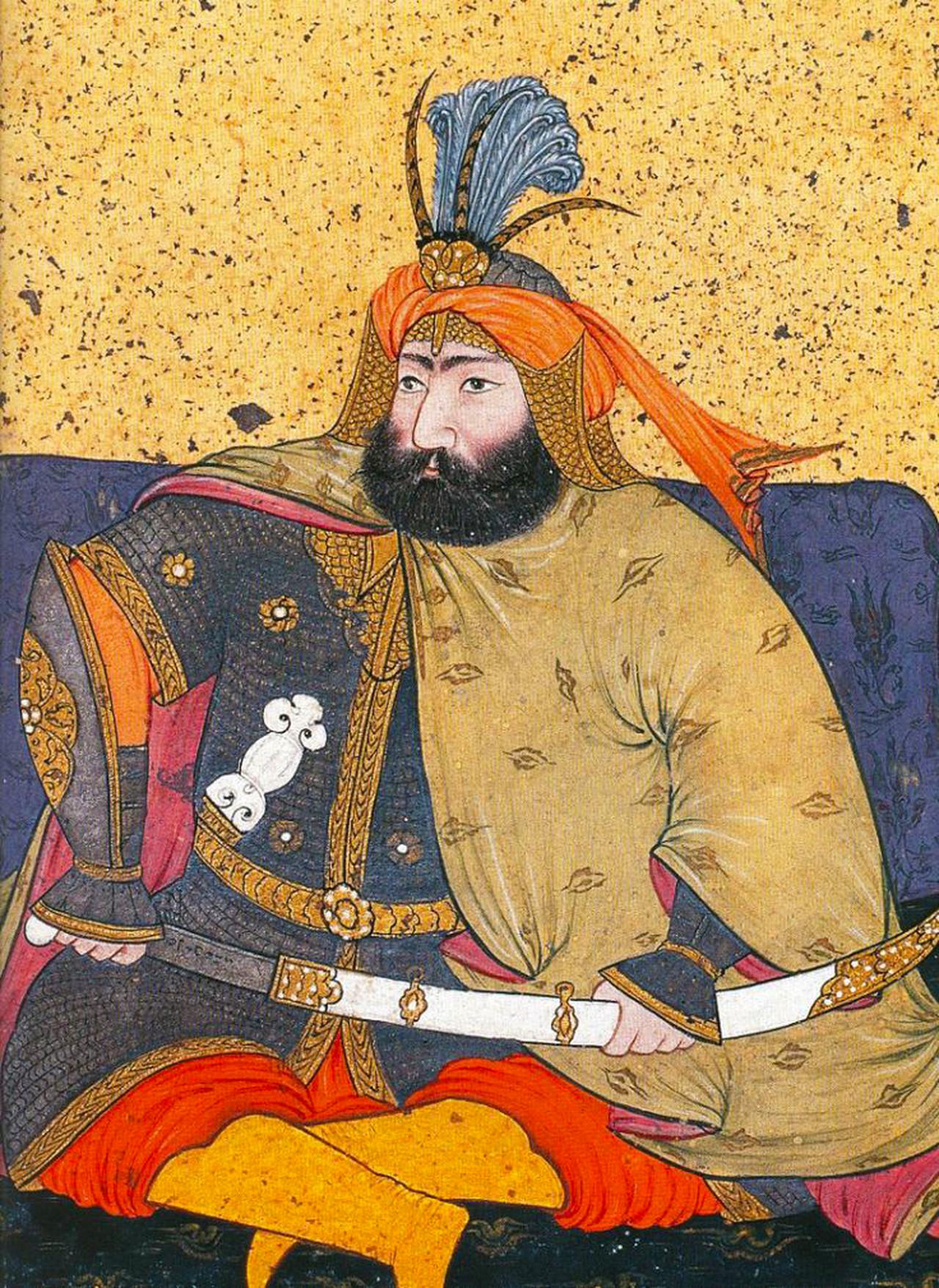 Sultan Murad IV in a 17th-century miniature attributed to Levni, from the Kebir Silsilename, held in the Topkapi Palace Museum collection. (Photo via Topkapi Palace Museum)