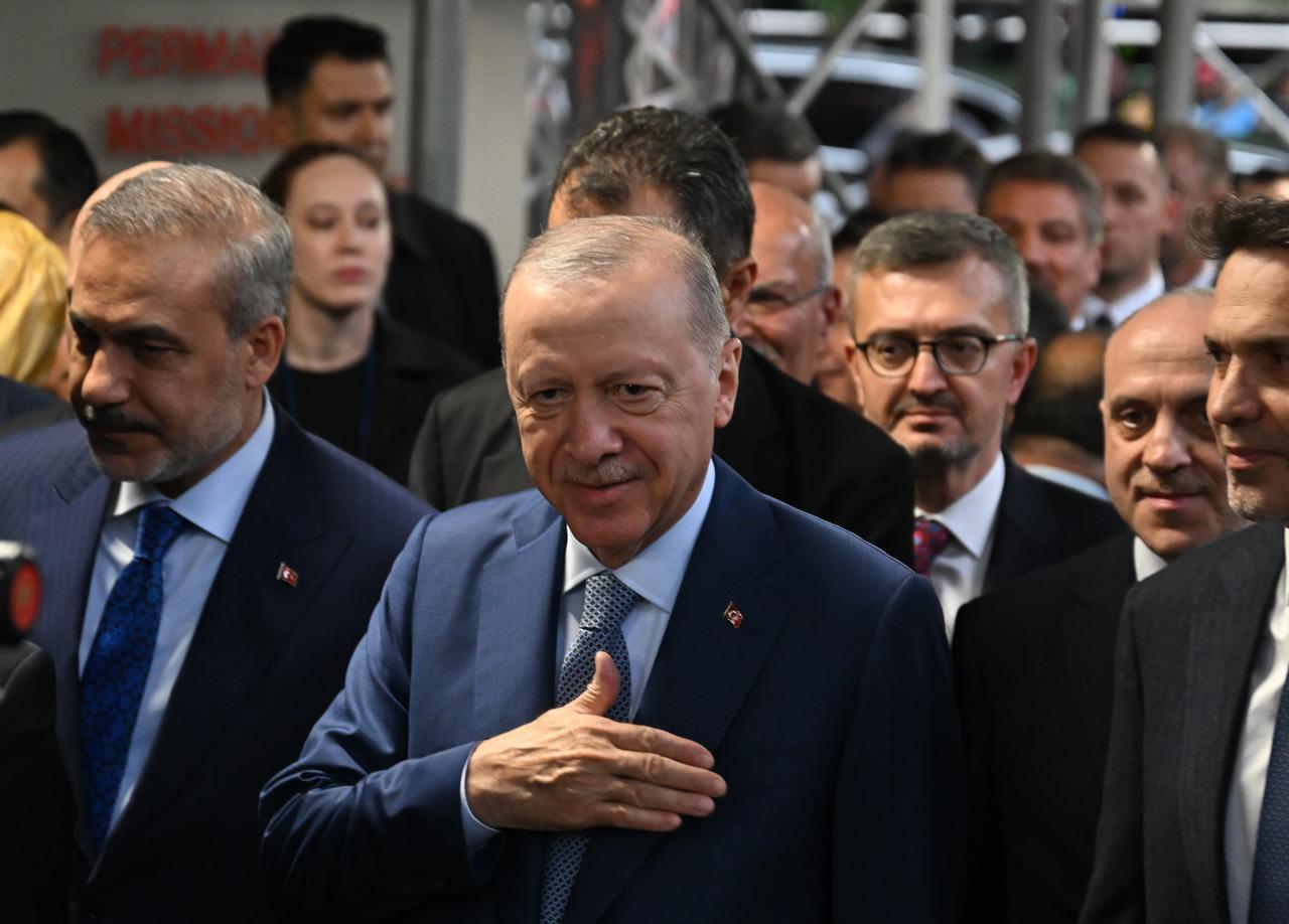 President Recep Tayyip Erdogan arrives at the Turkish House to attend the 81st session of the United Nations (UN) General Assembly and hold a series of meetings, in New York, United States, Sept. 20, 2026. (AA Photo)