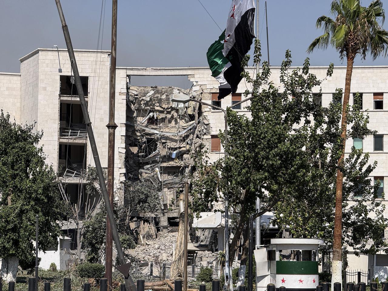 A view of the damaged Syrian General Staff Headquarters following multiple Israeli airstrikes in central Damascus, Syria, on July 16, 2025. (AA Photo)