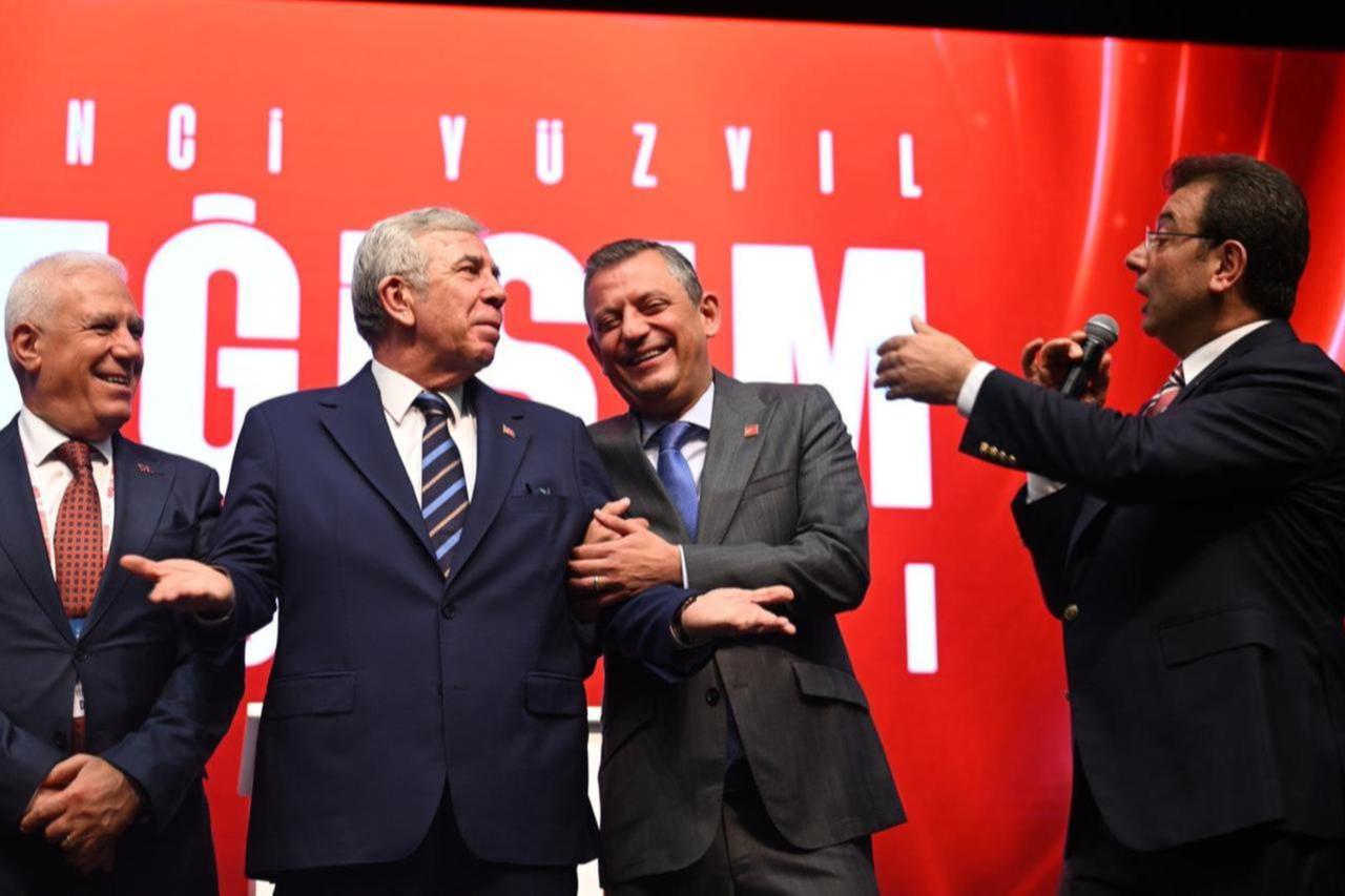 Then- Istanbul Mayor Ekrem Imamoglu spoke at CHPs 20th Extraordinary Congress, named the Second Century Change Congress, held at ATO Congresium, where CHP Chairman Ozgur Ozel and Ankara Mayor Mansur Yavas also addressed the attendees in Ankara, Türkiye, Sept. 7, 2024. (AA Photo)