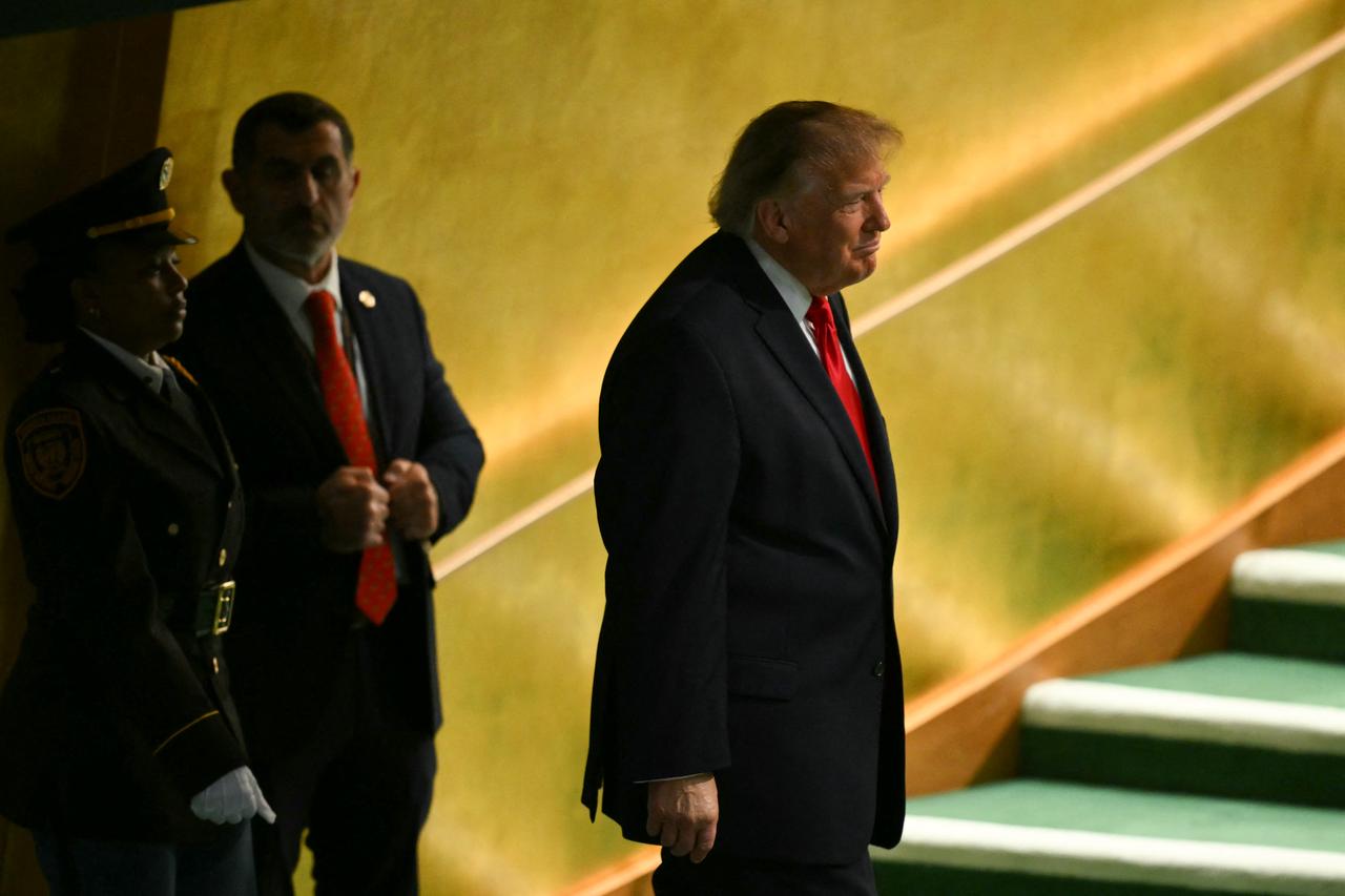 US President Donald Trump arrives to address the 81st United Nations General Assembly at the United Nations Headquarters in New York, on September 22, 2026. (AFP Photo)