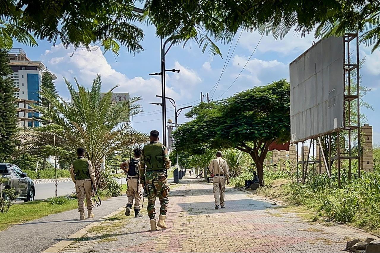 Members of the Tigray People's Liberation Front (TPLF) walk along a main road in Mekelle on September 23, 2026. (AFP Photo)